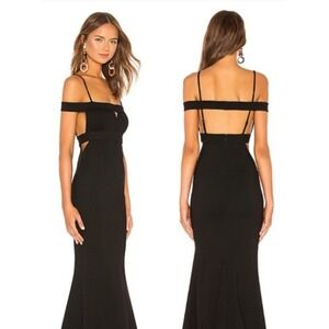 Lovers & Friends Revolve Women's Cece Gown Size Medium Black Maxi Train